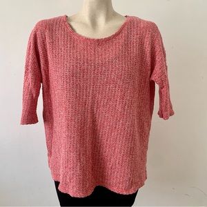 Zara Red Speckled Oversized Knit Shirt M